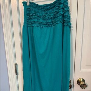 Teal Ruffled Women's Swim Coverup, Sleeveless Shift Hersey comfy. NEVER WORN XL